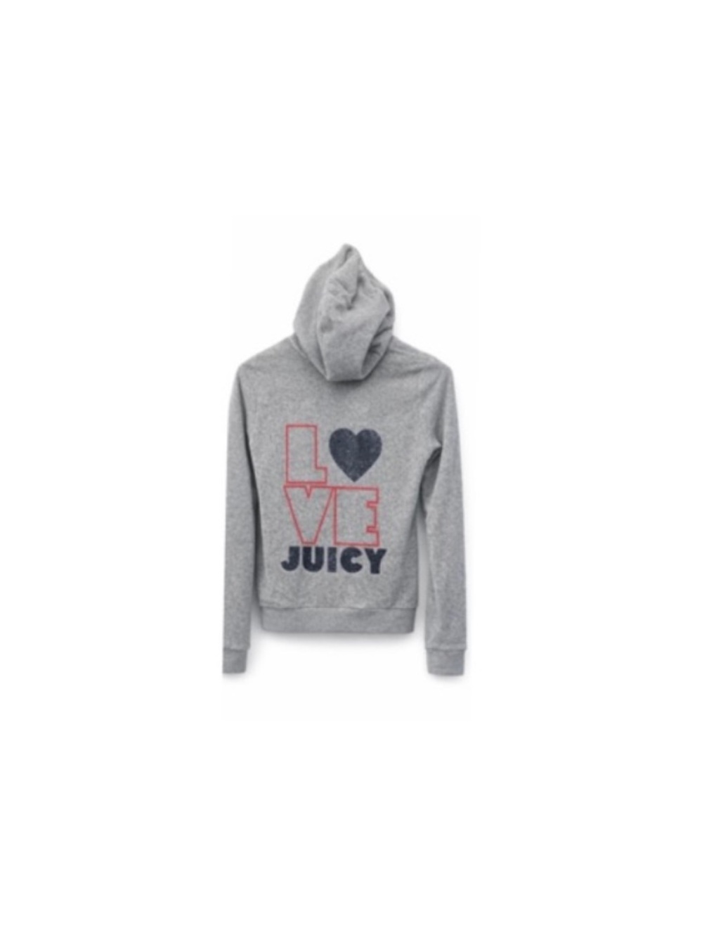 Vintage Juicy Couture Gray Hoodie with Pink Outline 'LOVE' Graphic